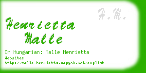 henrietta malle business card